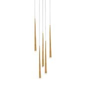 Cascade 5-Light LED Pendant in Aged Brass