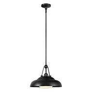 Palmetto 1-Light Pendant in Urban Bronze with Glossy Opal Glass