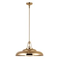 Palmetto 1-Light Pendant in Polished Brass with Glossy Opal Glass