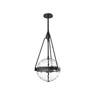 Harmony 3-Light Pendant in Matte Black with Clear Water Glass