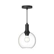 Castilla 1-Light Pendant in Matte Black with Clear Glass