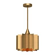 Plisse 1-Light Pendant in Aged Gold