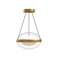 Virgo LED Pendant in Brushed Gold with Opal Glass