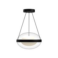 Virgo LED Pendant in Black with Opal Glass