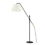 Navin 1-Light Floor Lamp in Patina Brass