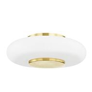 Blyford 1-Light LED Flush Mount in Aged Brass