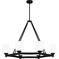 Penning 6-Light Linear Chandelier in Matte Black