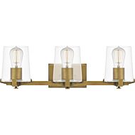 Perry 3-Light Bathroom Vanity Light in Weathered Brass