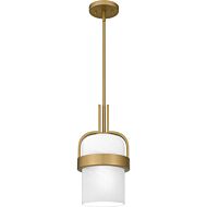 Quoizel Piccolo Pendant 1-Light Mini Pendant in Aged Brass