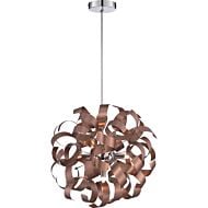 Quoizel Ribbons 5 Light 17 Inch Pendant Light in Satin Copper