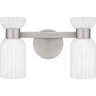 Rembrandt 2-Light Bathroom Vanity Light in Brushed Nickel