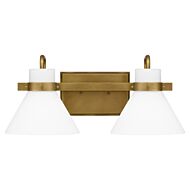 Regency 2-Light Bathroom Vanity Light in Weathered Brass