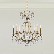 Renaissance Nouveau 8-Light Chandelier in Etruscan Gold