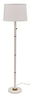 House of Troy Rupert 3 Light 62 Inch Floor Lamp in White with Weathered Brass Accents