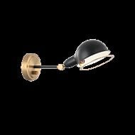 Matteo Blare 1 Light Wall Sconce In Aged Gold Brass With Black