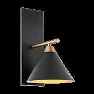 Matteo Bliss 1 Light Wall Sconce In Aged Gold Brass With Matte Black