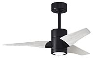 Super Janet 6-Speed DC 42" Ceiling Fan w/ Integrated Light Kit in Matte Black with Matte White blades