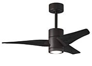 Super Janet 6-Speed DC 42" Ceiling Fan w/ Integrated Light Kit in Textured Bronze with Matte Black blades