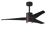 Super Janet 6-Speed DC 52" Ceiling Fan w/ Integrated Light Kit in Textured Bronze with Matte Black blades