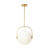 Fues 1-Light LED Pendant in Natural Brass