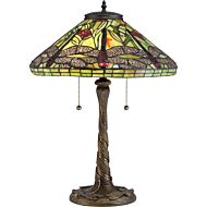 Jungle Dragonfly 2-Light Table Lamp in Architectural Bronze