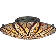 Quoizel Victory 2 Light 16 Inch Ceiling Light in Valiant Bronze