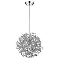 Mingle 1-Light Polished Chrome Pendant With Faceted Chrome Aluminum Wire Shade