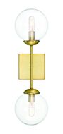 Trade Winds Angie 2 Light Wall Sconce in Natural Brass