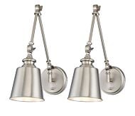 Trade Winds Brunswick Swing Arm Wall Lamp (2 Pack) in Brushed Nickel