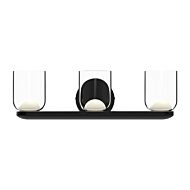 Cedar LED Bathroom Vanity Light in Black with Clear Glass