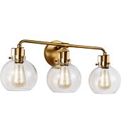 Clara 3 Light Bathroom Vanity Light in Burnished Brass by Sean Lavin