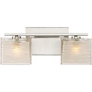 Westcap 2-Light Bathroom Vanity Light in Brushed Nickel