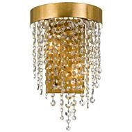 Crystorama Windham 2 Light 16 Inch Wall Sconce in Antique Gold with Clear Hand Cut Crystals