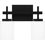 Wilburn 2-Light LED Bathroom Vanity Light in Matte Black