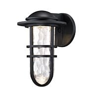 Steampunk 1-Light LED Wall Light in Black