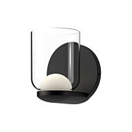 Cedar LED Wall Sconce in Black with Clear Glass