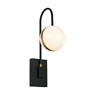 Tagliato LED Bathroom Vanity Light in Matte Black with Brushed Gold