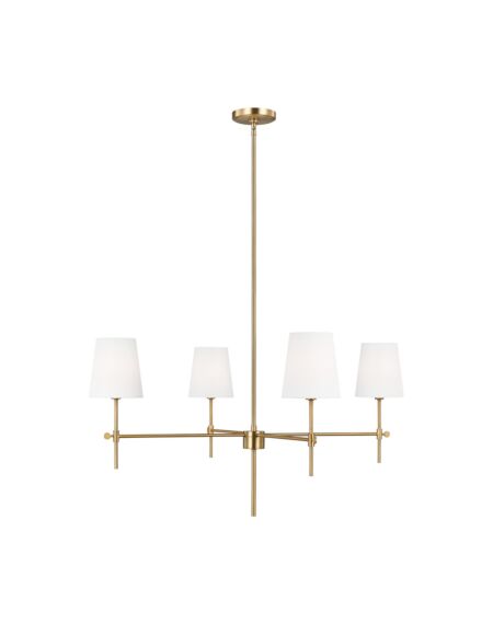 Visual Comfort Studio Cafe 4-Light Bathroom Vanity Light in Satin Brass