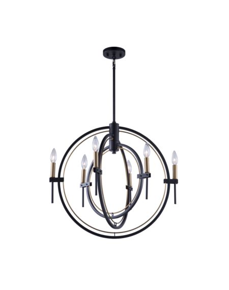 Artcraft Clearwater Pendant Light in Polish Nickel & Black