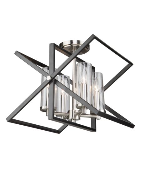 Artcraft Clearwater Pendant Light in Polish Nickel & Black