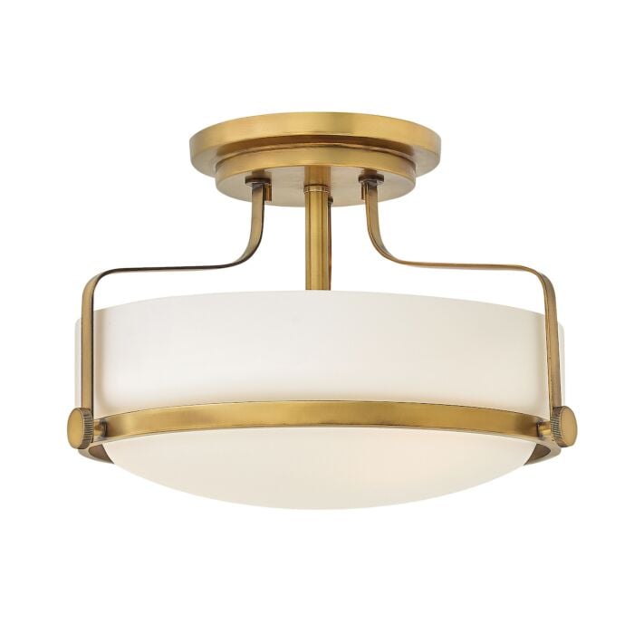 semi flush brass ceiling light