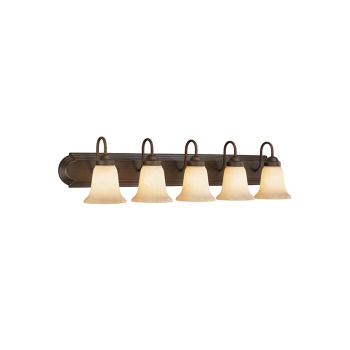 5 light bronze vanity fixture