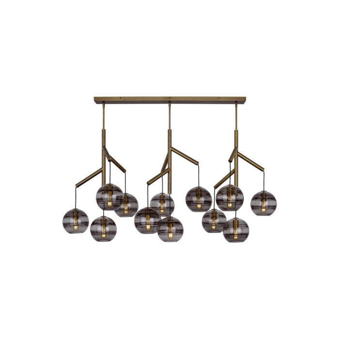 Visual Comfort Modern Sedona Contemporary Chandelier in Aged Brass and  Transparent Smoke