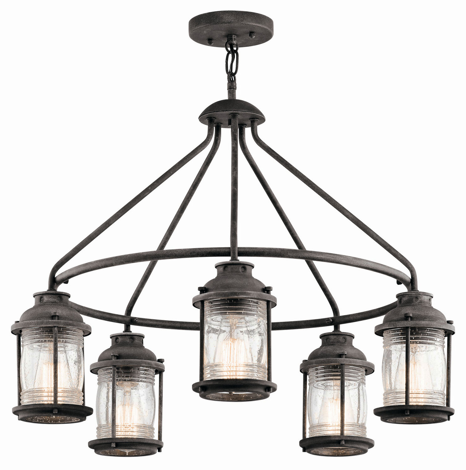 Ashland Bay 5-Light Outdoor Chandelier in Weathered Zinc