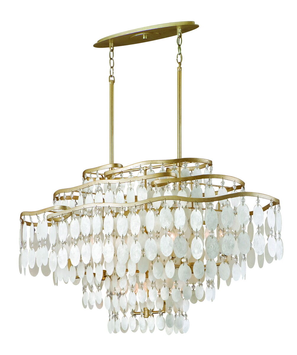 crystal and shell chandelier