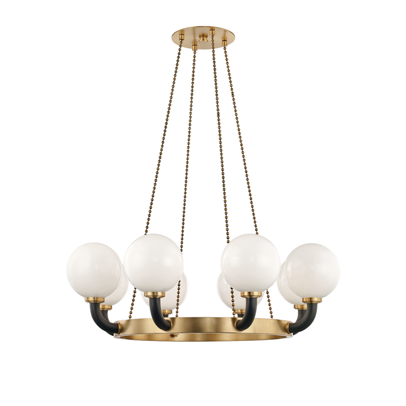 Hudson Valley Werner Pendant Light in Aged Brass and Black