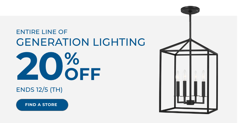 Save 20% on everything from Generation Lighting. Ends 12/5