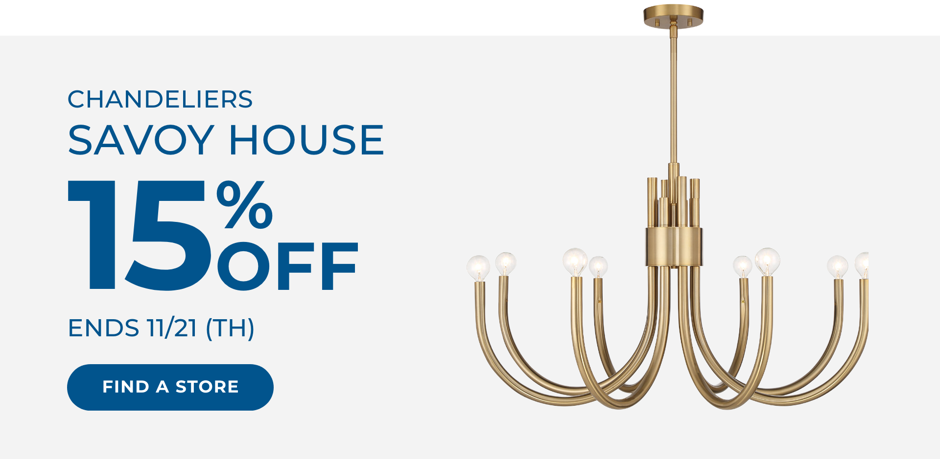 Save 15% on select Savoy House. Ends 11/21.